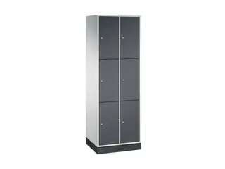 lockerkast,RAL 7035/RAL 7021,HxBxD 1950x620x500mm,2x3vakken,cil.-slot - 2