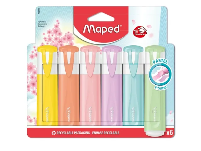 Surligneur Maped set 6 couleurs pastel
