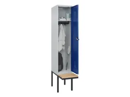 locker met bank,HxBxD 2120x400x815mm,1vak,vak B 400mm,draaigrendel