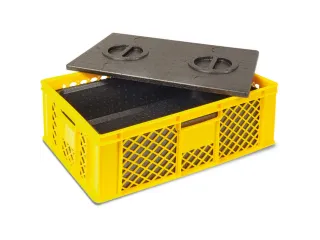 Euronorm-stapelbak,m. isoleerbox,HxLxB 240x600x400mm,20l,PE,geel - 2