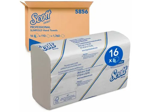 Scott 5856 Handdoeken Slimfold 1-laags M-vouw Wit 16x110st
