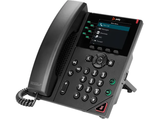 Téléphone IP Poly VVX 350 à 6 lignes et compatible PoE