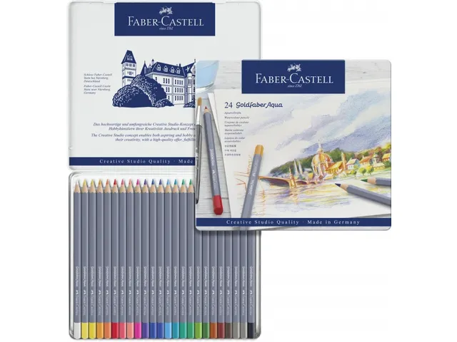 Crayon de couleur Aquarellable Faber-Castell Goldfaber etui 24 pces