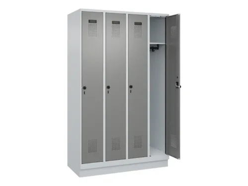 locker,HxBxD 1950x1200x500mm,4vak,vak B 300mm,draaigrendel,sokkel