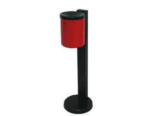 Staande asbak,H 825mm,staal,romp rood - 2