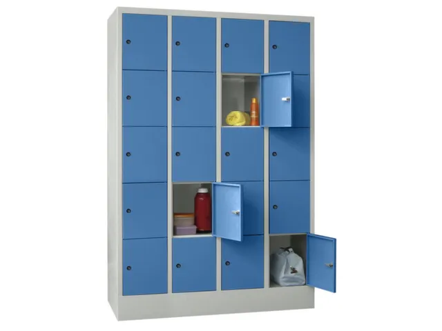 armoire multicases,4x5compartiments,RAL7035,face avant RAL5012