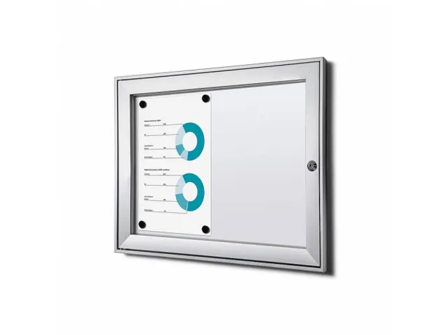Vergrendelbaar Muurvitrine Indoor/Outdoor Brandwerend 2xA4 Zilver