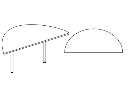 aanbouwtafel,i.h.v.,HxBxD 720-840x1600x800mm,halfrond,NE-esdoorn