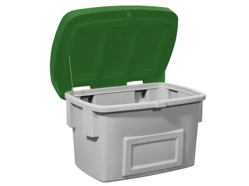 strooigoedbak,200l,HxBxD 665x975x705mm,PE,grijs,deksel groen