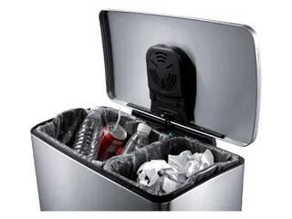 Afvalbak pedaalemmer RVS mat rechthoekig 18 Liter + 28 Liter - 2