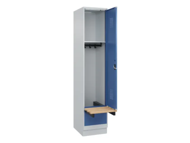 locker met bank,HxBxD 1950x400x815mm,1vak,vak B 400mm,cilinderslot