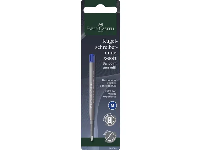 Recharge stylo bille Faber-Castell M bleu X-soft Blister