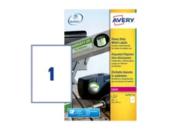 Weerbestendige etiketten Avery 210x297mm Polyester Wit 20 stuks