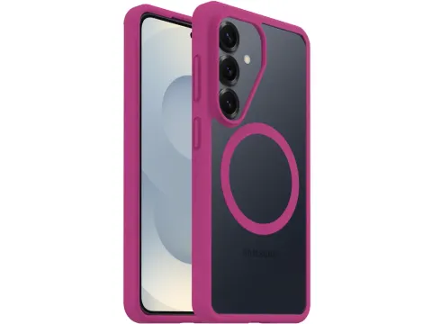 React Samsung Galaxy S26 Hoesje Magnetic Back Cover Roze Transparant