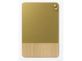 Glasmagneetbord Naga 40x60cm goud/eiken afgeronde hoeken - 2