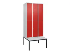 armoire vestiaire avec banc à deux niveaux HxlxP 2120x900x815mm