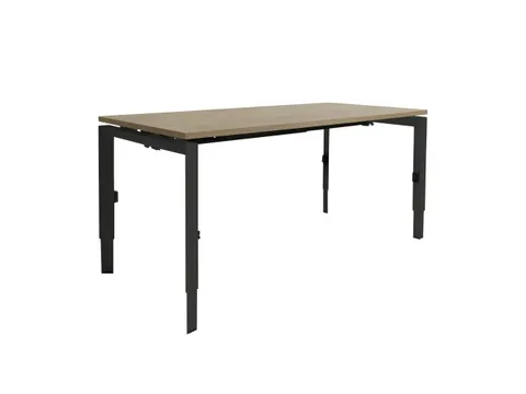 Bureau Linesto N3 hoogte instelbaar 140x80cm Blad Havana, poot Zwart