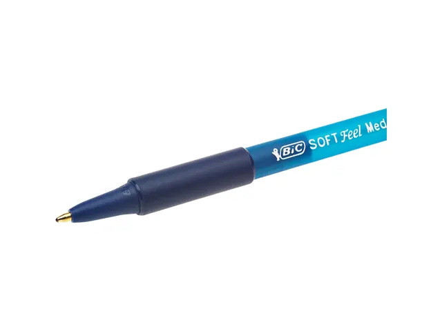 Balpen Bic soft feel grip clic medium blauw