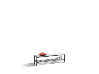 omkleedbank,LxD 1500x400mm,kunststof lijsten lichtgrijs,romp RAL7021 - 1