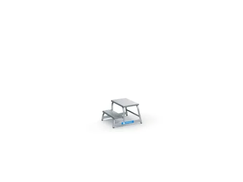 machine-opstapje bordes H 400mm 2treden aluminium