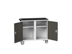 montagetafel 965x1050x550mm staalblad 2 kasten RAL7035 front RAL7016