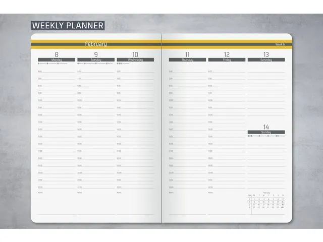 Weekagenda Linescape A5 2027 (EN) donkergrijs Hardcover verticale inde