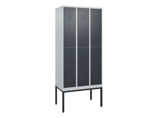 dubbeldekse locker,HxBxD 2120x900x500mm,3x2vak.,vak B 300mm,cil.-slot