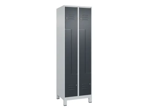 Z-garderobekast,HxBxD 1950x600x500mm,vak B 150/300mm,cil.-slot,voeten