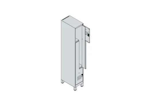 Z-garderobekast,HxBxD 1950x300x500mm,vak B 150/300mm,draaigrendel