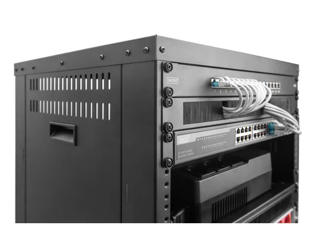 Universeel 21U 19 inch uitrustingsrek met wielen Zwart