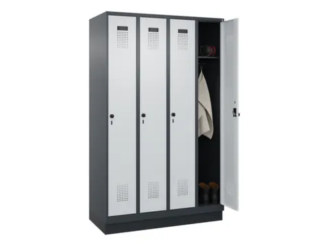 locker,HxBxD 1950x1200x500mm,4vak,vak B 300mm,draaigrendel,sokkel