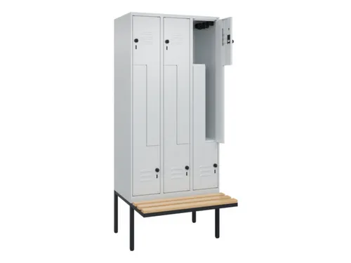Z-garderobekast,HxBxD 2120x900x815mm,6vak,vak B 300mm,draaigrendel