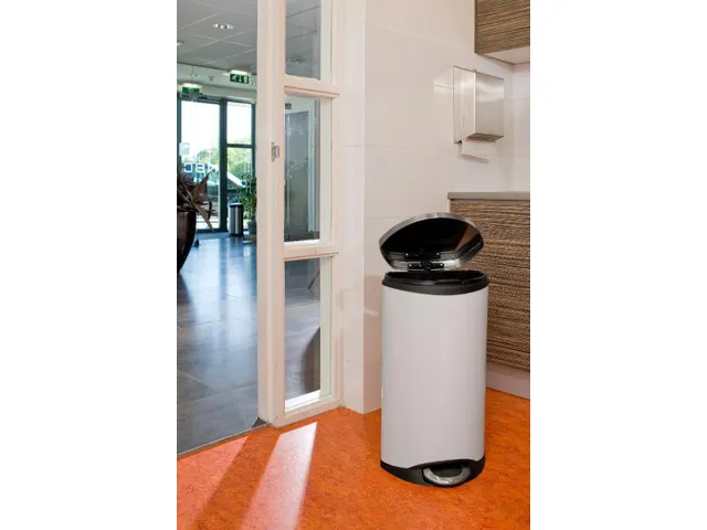 Pedaalemmer met Afvalscheiding Wit Mat RVS 44 Liter