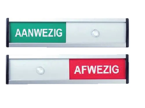 Infobord Aanwezig/afwezig 125x30mm