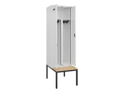 PBM-locker met bank,HxBxD 2120x600x815mm,2vak,vak B 300mm