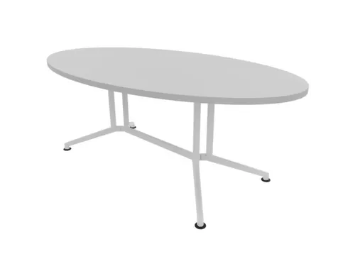 vergadertafel,HxBxD 740x2400x1100mm,ovaal,V-vormonderstel wit