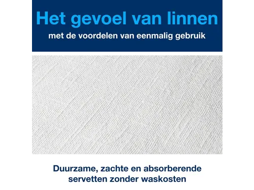Servetten Tork 478145 LinStyle 1-laags 39x39cm wit 1/8 vouw 50st.