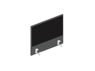 baliepaneel v. bureau aanbouw links MS-donkergrijs BN8033-zwart 600mm - 1
