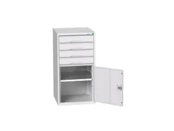 ladekast HxBxD 1000x525x550mm 4laden romp RAL7035 front RAL7035