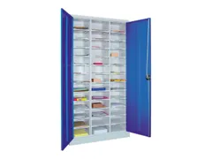 Postsorteerkast met Deuren HxBxD 1950x1000x400mm Ral7035 Front Ral5010