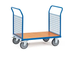Dubbele Kopwandwagens 1520 Draadgaas 500kg 850x500mm Ral5007 Hout - 1