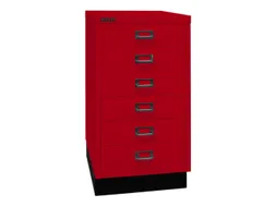 kantoor-ladekast HxBxD 670x349x432mm 6 laden romp kardinaalrood staal