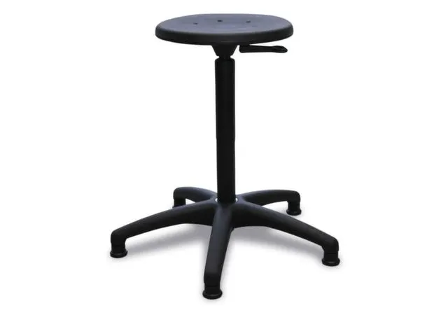 Draaikruk 400-600mm Pu-Zitting Zwart Gasveer Zwart Voetkruis Glijders