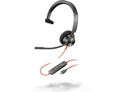 Poly Blackwire 3310 Monaural USB-C Headset + USB-C/A adapter