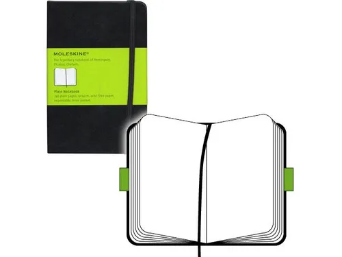 Notitieboek Moleskine pocket 90x140mm blanco hard cover zwart