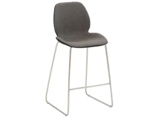 Barkruk mySOLO Sledeframe RVS met Zitting stof Antraciet gemêleerd - 2