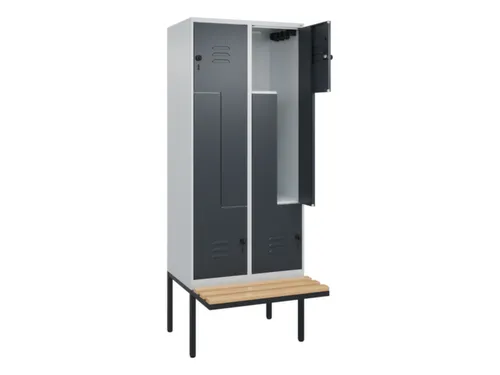Z-garderobekast,HxBxD 2120x800x815mm,4vak,vak B 400mm,draaigrendel