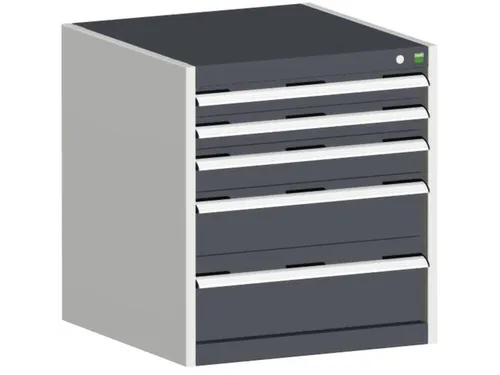 ladekast HxBxD 700x650x525mm 5laden romp RAL7035 front RAL7016
