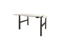Dextro Plus Duo Zit-sta Bureau Elektrisch 180x80 Krijtwit 25mm Zwart