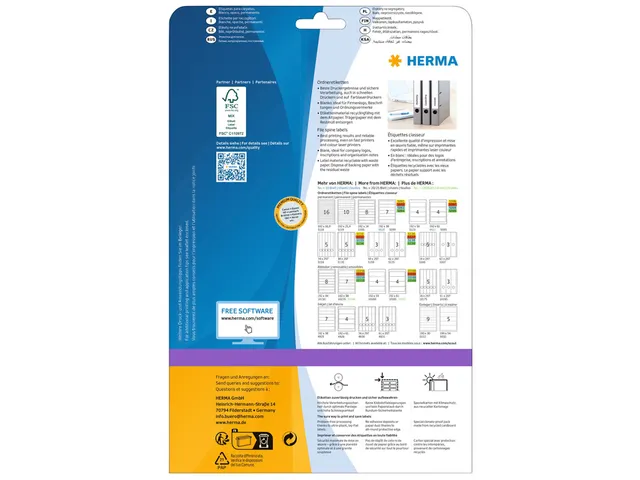 Herma 5123 Rugetiket 192x59mm Wit permanent klevend 100 stuks